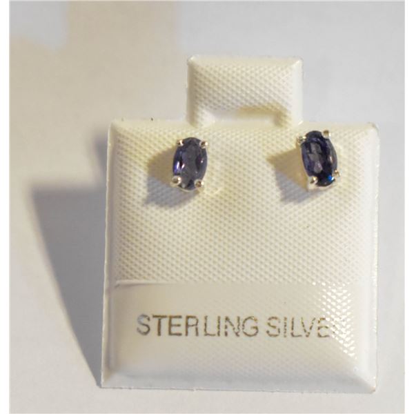 #106-NATURAL  IOLITE   STUD EARRINGS