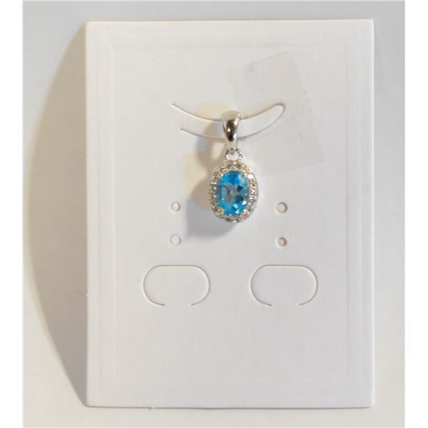 #161-NATURAL TOPAZ & CZ  PENDANT