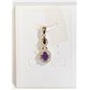 Image 1 : #129- NATURAL AMETHYST & CZ PENDANT