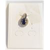 Image 1 : #119-NATURAL BLUE SAPPHIRE & CZ PENDANT