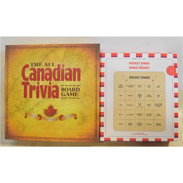 HOCKEY BINGO & CANADIAN TRIVIA BOARD GAME