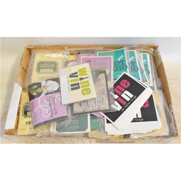 LARGE LOT OF ASSORTED WINE LABELS