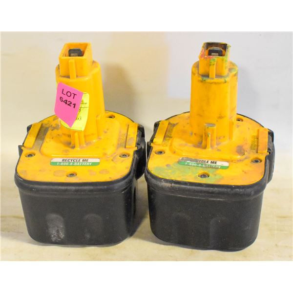 2 X DEWALT 12 VOLT BATTERIES UNTESTED