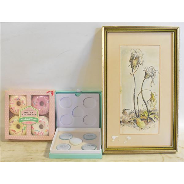 FLAT WITH FRAMED WALL HANGING + SELF CARE-