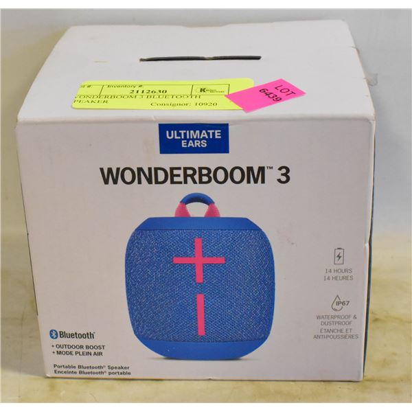 WONDERBOOM 3 BLUETOOTH SPEAKER