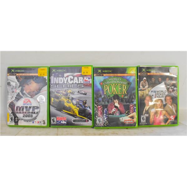 4 XBOX GAMES WORLD POKERX2, INDY CAR &
