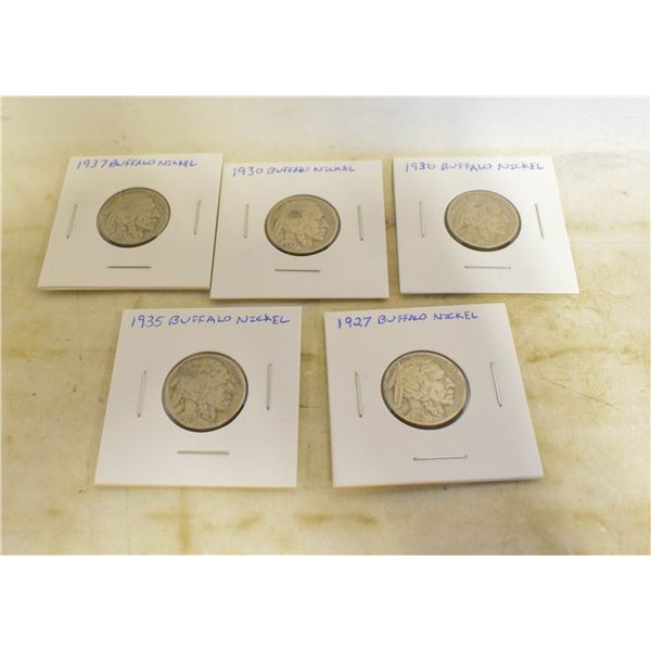 1927,1930,1935,1936,1937 US BUFFALO NICKEL
