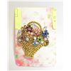 Image 1 : FLOWER BASKET BROOCH FILLED WITH