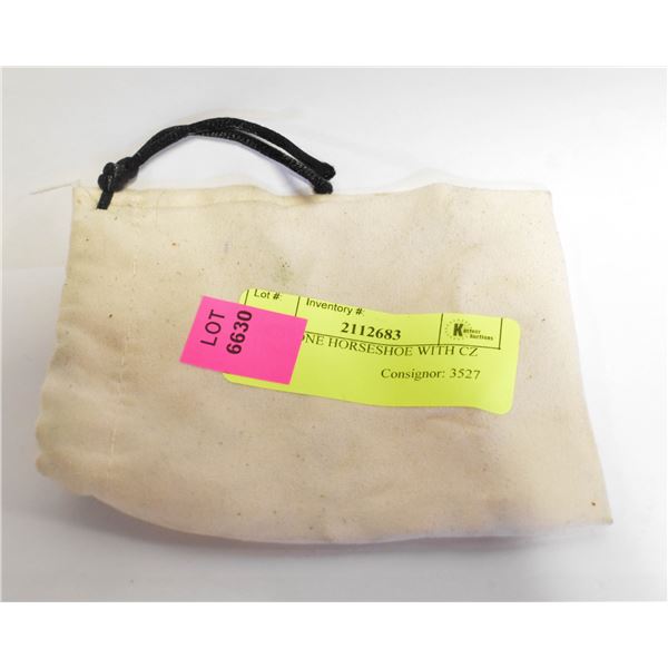 GOLDTONE HORSESHOE WITH CZ STONES