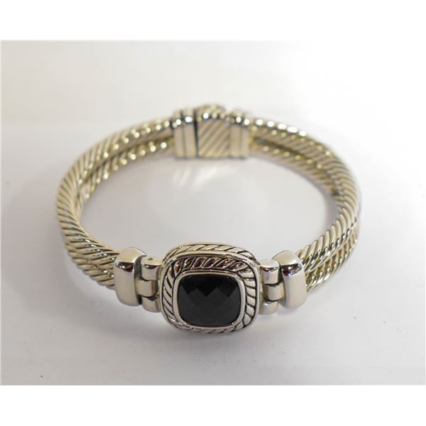SILVER WITH BLACK ONYX BRACELET