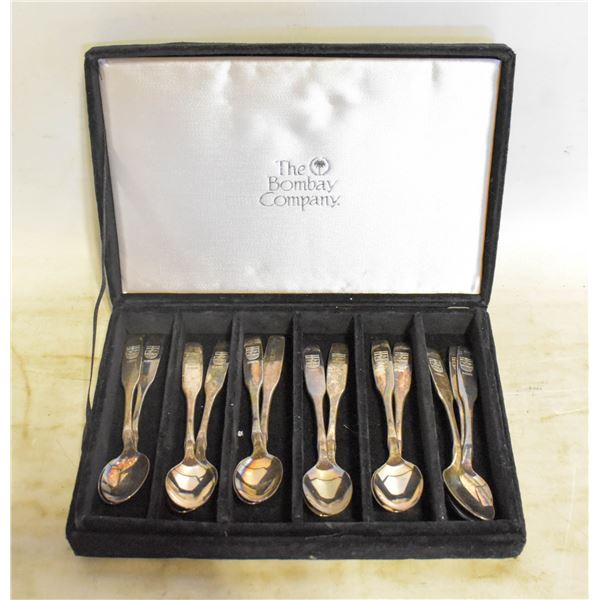 ESTATE VINTAGE SILVER SPOONS IN CASE-ESTATE