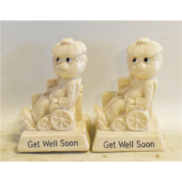 SET OF TWO GET WELL FIGURINES