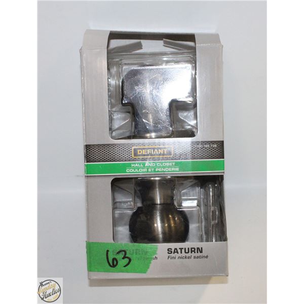 DEFIANT HALL AND CLOSET DOOR SATIN NICKEL FINISH