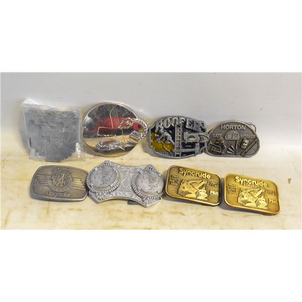 8 COLLECTABLE BELT BUCKLES INCLUDING A