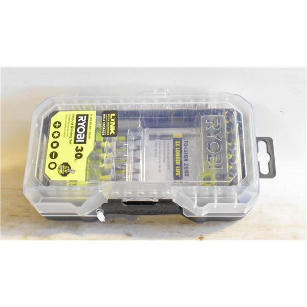 NEW RYOBI 30PC IMPACT DRIVER SET IN CASE
