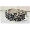 Image 2 : 10)  SILVER TONE HEAVILY ENGRAVED CUFF