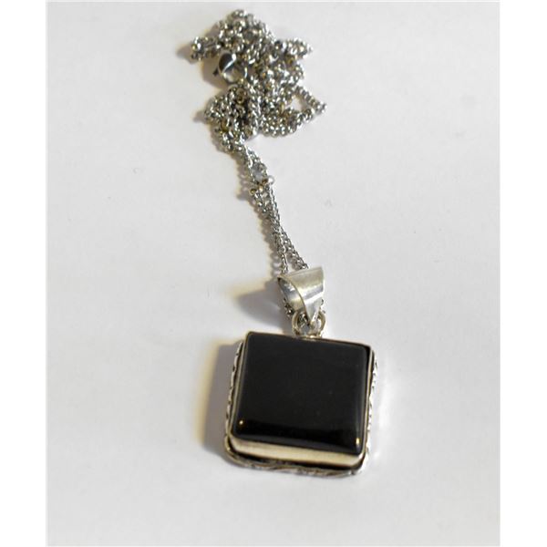 18)  NATURAL SQUARE CUT BLACK ONYX
