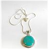 Image 1 : 17)  NATURAL ROUND BEZEL SET TURQUOISE