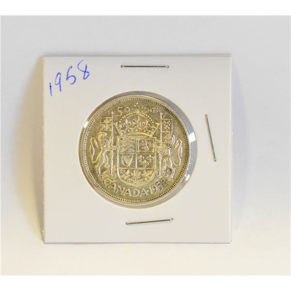1958 CANADIAN SILVER HALF DOLLAR