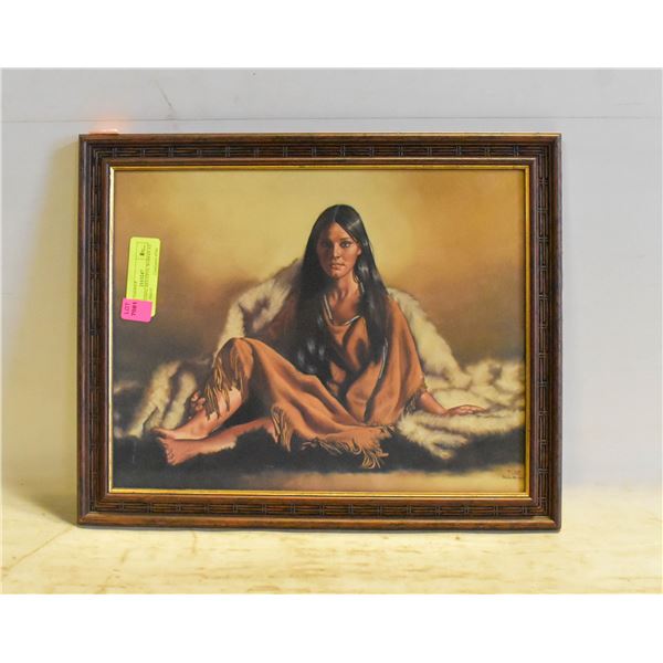 ABORIGINAL BEUTIFUL WOMAN AT NIGHT PRINT