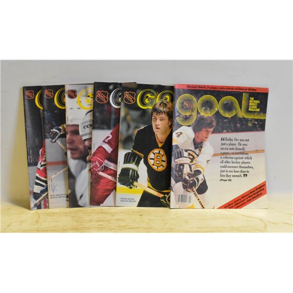 LOT OF 6 1970S/EARLY 1980S GOAL HOCKEY MAGAZINES