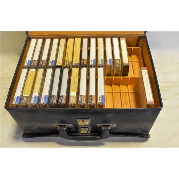 VINTAGE CASSETTE STORAGE CASE WITH CASSETTES