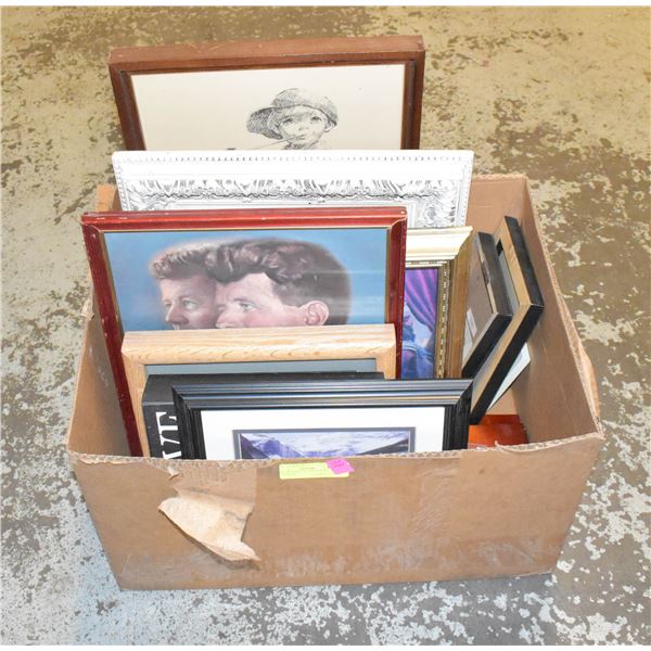 BOX OF VINTAGE ART & WALL HANGINGS