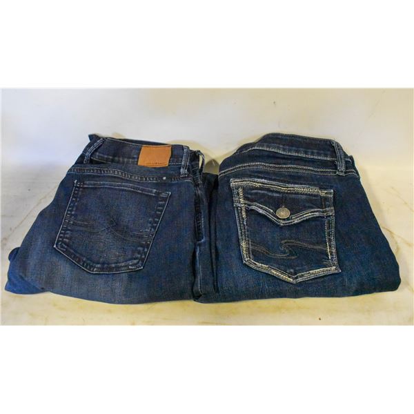 LADIES LUCKY BRAND AND SILVER JEANS 28 REGULAR