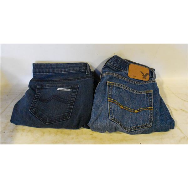 MENS 30/31 MICHAEL KORS AND AMERICAN EAGLE JEANS