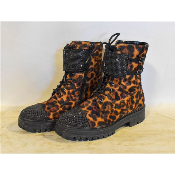 DUNE LONDON PEACH EMBELLISHED CUFF BIKER BOOTS