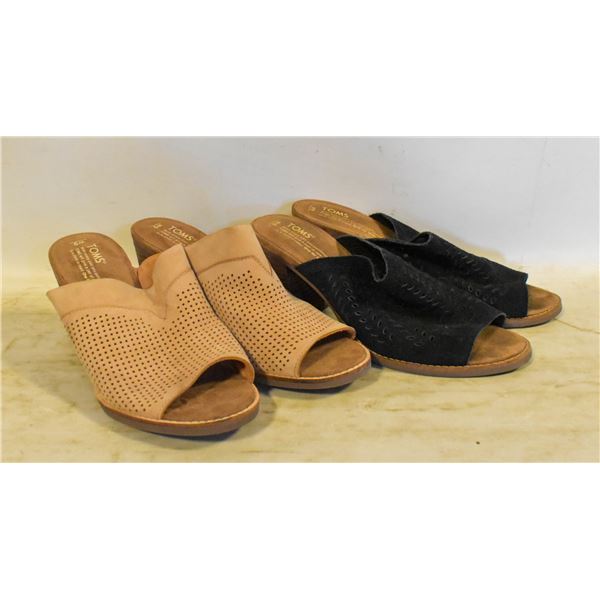 2 PAIRS OF LADIES TOMS SIZE 9
