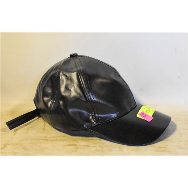 NEW BLACK LEATHER HAT