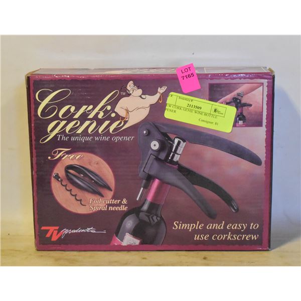 NEW CORK GENIE WINE BOTTLE OPENER