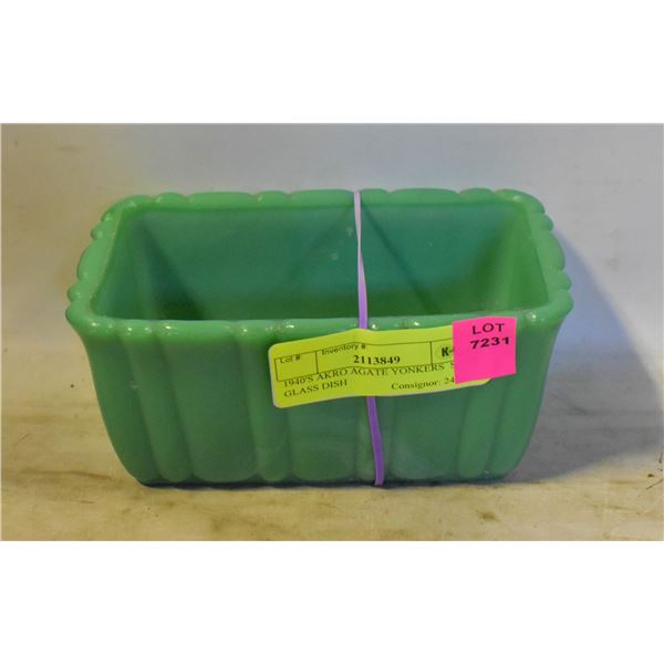 1940'S AKRO AGATE YONKERS  SLAG GLASS DISH