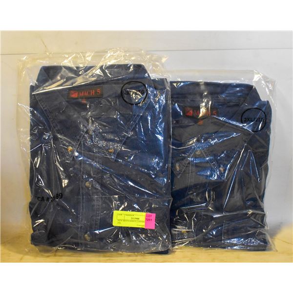 NEW MEN'S SHIRTS 2 DENIM SIZE 2XL