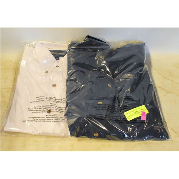 NEW MEN'S SHIRTS 1NAVY 1WHITE SIZE L