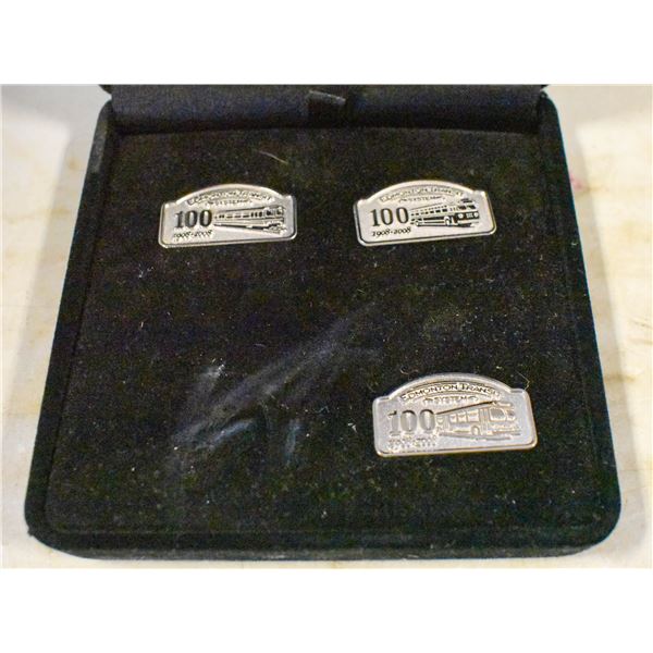 EDMONTON TRANSIT 100 YEARS PIN SET