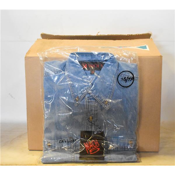 NEW MEN'S SHIRTS CASE OF 9 DENIM SIZE XS
