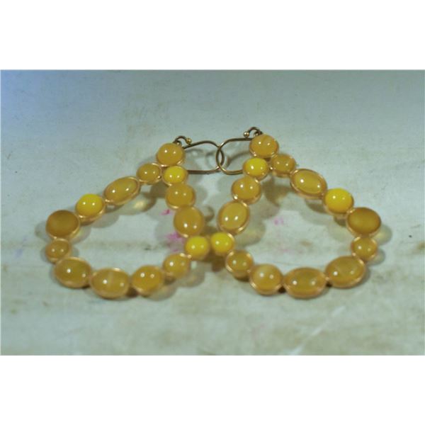 YELLOW BEADED EARRING