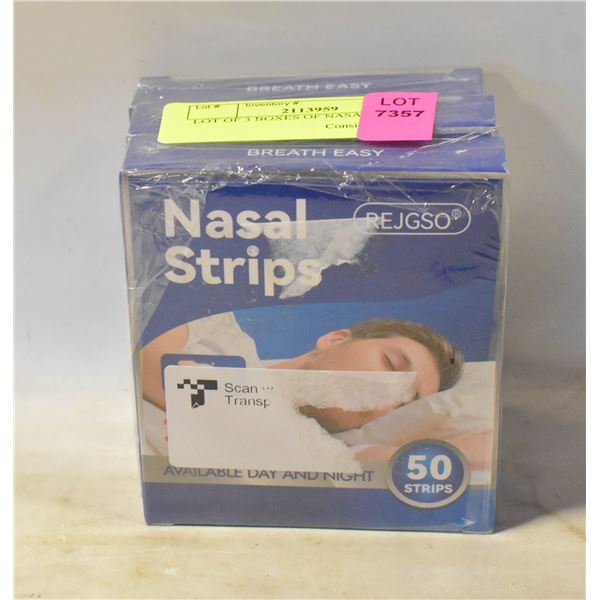 LOT OF 3 BOXES OF NASAL STRIPS