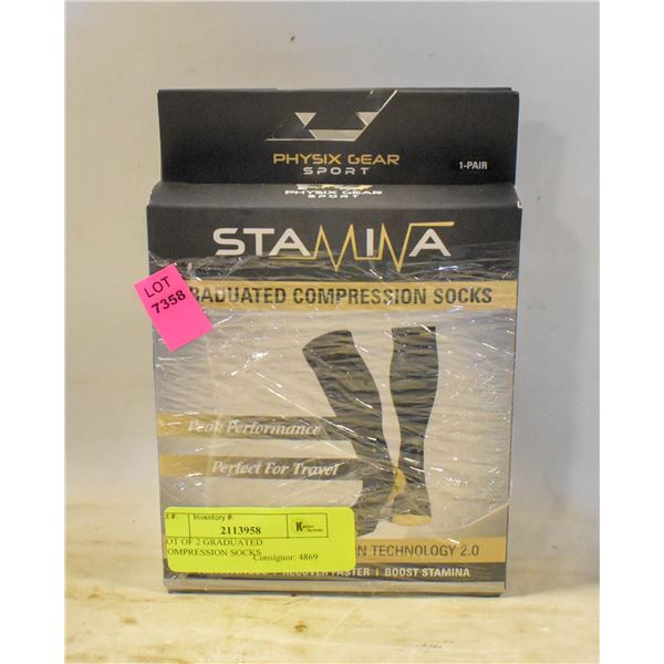 LOT OF 2 GRADUATED COMPRESSION SOCKS