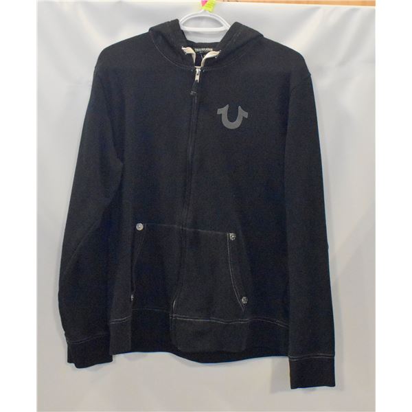 LADIES LARGE TRUE RELIGION BLACK HOODIE