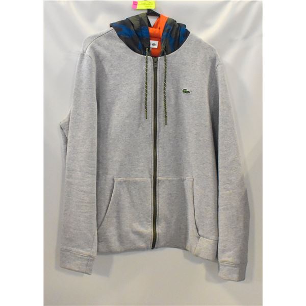 MEN'S LACOSTE GREY HOODIE SIZE XL