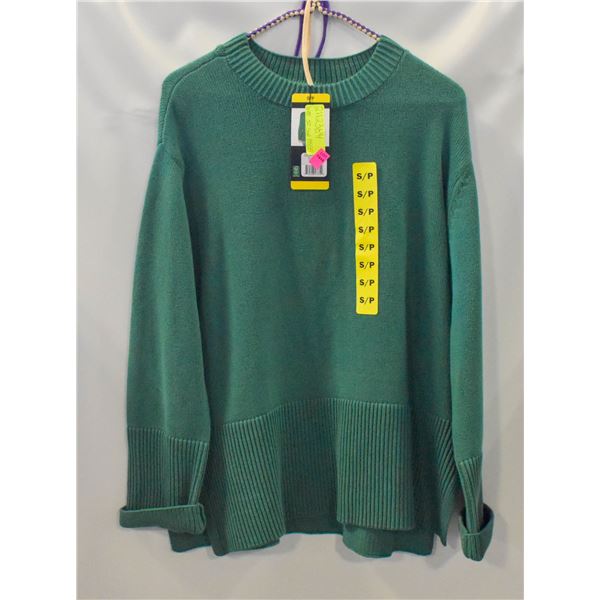 NEW W/TAGS LADIES SZ S GREEN LONG SLEEVE SWEATER