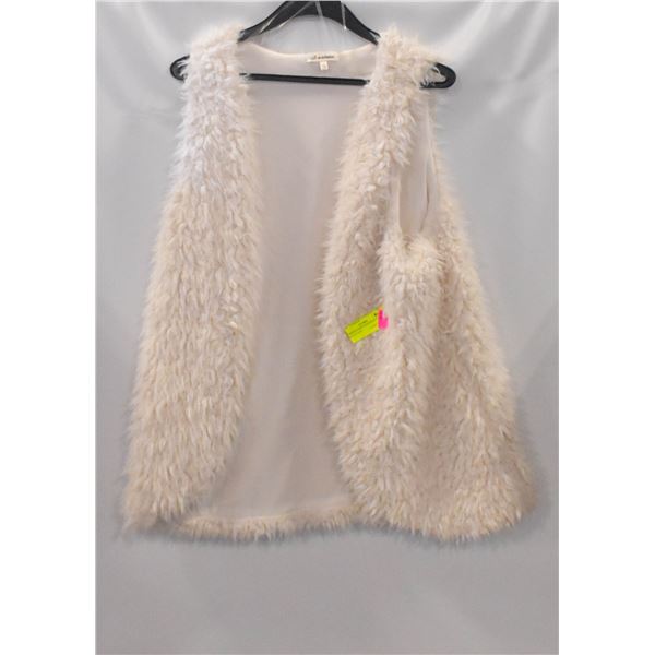 WOMENS LARGE SHEEPSKIN FAUX VEST-ESTATE
