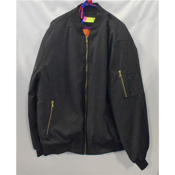 MENS SIZE 3XL BLACK ZIP UP JACKET