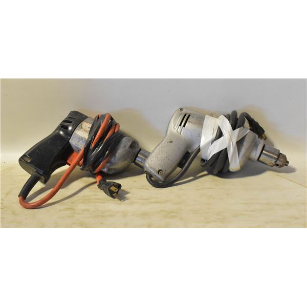 TWO 3/8 ELECTRIC DRILLS