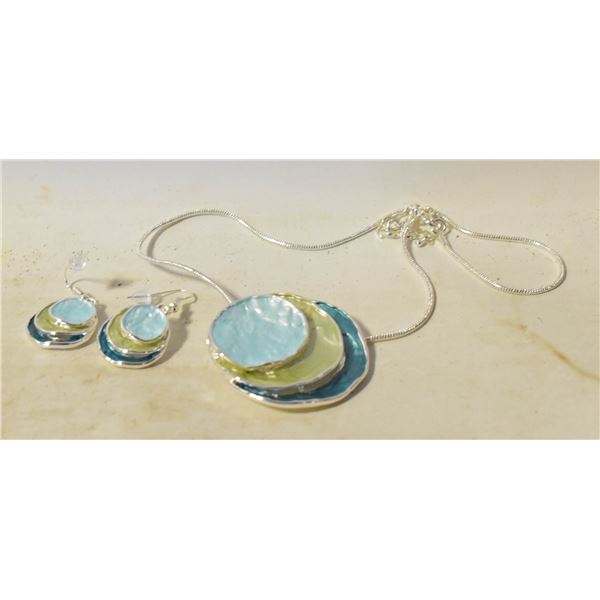 11)  SET OF BEATEN ROUND SILVER TONE WITH