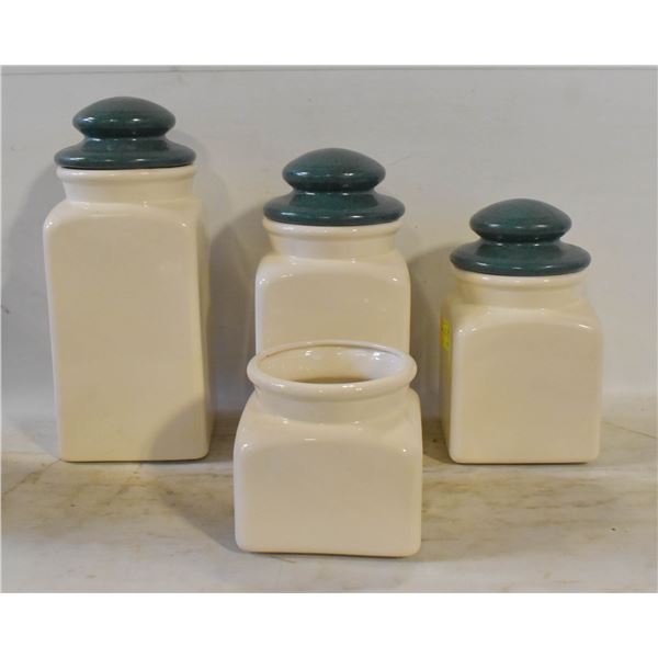 4PC CANISTER SET - MISSING ONE LID, OTHER 3 ARE