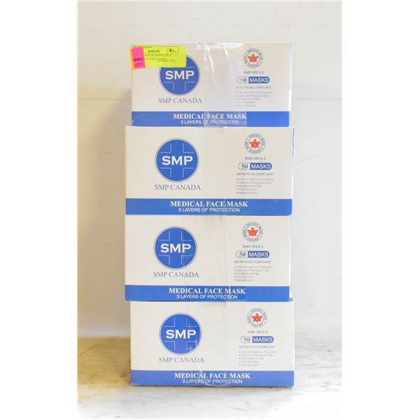 7 X 10 PACKS SMP CANADA DISPOSABLE FACE MASKS 3PLY